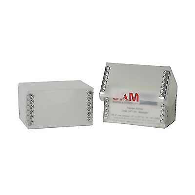 JAM Paper Plastic Business Card Box Clear Frost with Metal Edge Sold Individually 9064CL