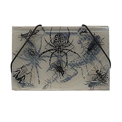 JAM Paper Plastic Business Card Case Bugs Design Clear Black Sold Individually 33667487