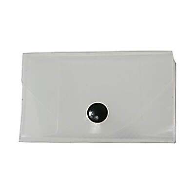 JAM Paper Plastic Business Card Case with Snap Closure Clear Sold Individually 368668