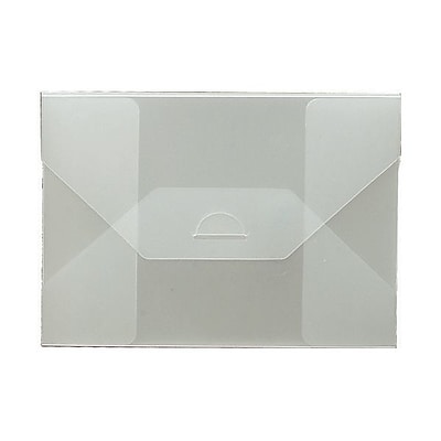 JAM Paper Plastic Portfolio with Tuck Flap Closure Medium 5.5 x 7.5 x 0.25 Clear Frost Sold Individually 1920 009