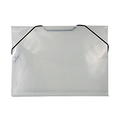 JAM Paper Plastic Index Case Portfolio with Elastic Closure 5 1 2 x 7 1 2 x 3 8 Clear Sold Individually 32168403