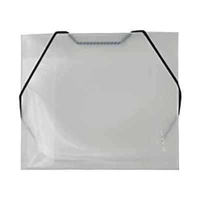 JAM Paper Plastic CD Case Portfolio with Elastic Closure 5 x 5 5 8 x 3 8 Clear Sold Individually 2503 001