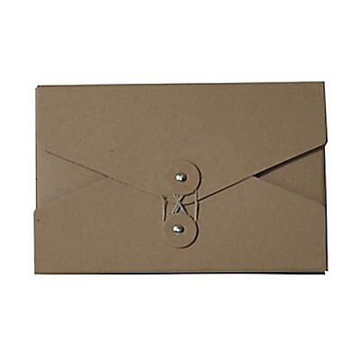 JAM Paper Kraft Chipboard Portfolio Button and String Tie Closure 5.5 x 8.5 x 1 Natural Kraft Sold Individually 3036KRAFT