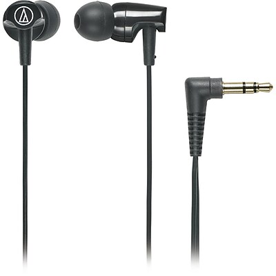 Audio Technica Clear ATH CLR100BK In Ear Headphone with Cord Wrap Black