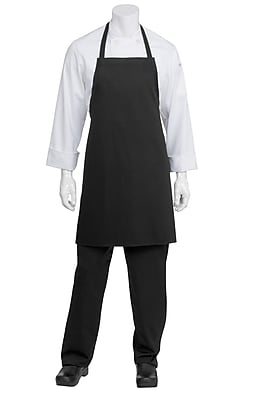 Chef Works Bib Chef Apron Without Pouch Pockets Black