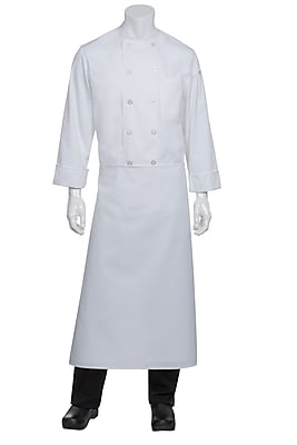 Chef Works Long Four Way Apron Without Pouch Pockets White