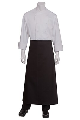 Chef Works Full Length Chef Apron Without Pouch Pockets White