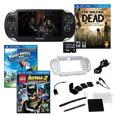 Sony PS Vita The Walking Dead 3G/Wi-Fi Bundle W/2 Games and Accessories,Hot Shots Golf and Batman 2Sorry, this item is currently out of stock.