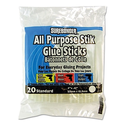 SUREBONDER 4 All Temperature All Purpose Hot Melt Glue Stick Clear 20 Pack