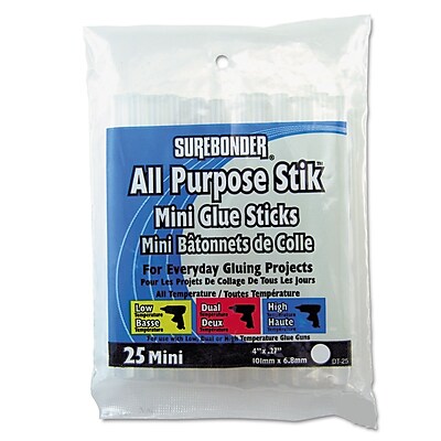 SUREBONDER 4 All Temperature All Purpose Mini Glue Stick Clear 25 Pack