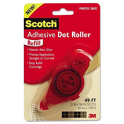 3M Scotch Adhesive Dot Roller Refill 8 oz. White