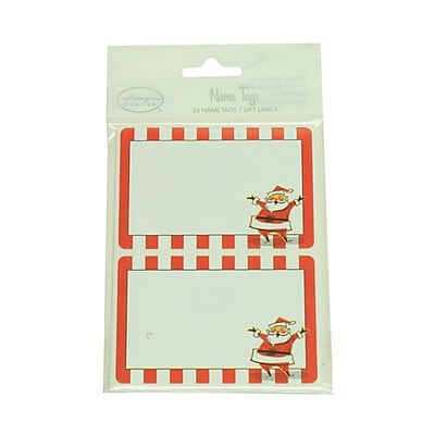JAM Paper Christmas Holiday Gift Label Name Tag Stickers 2.25 x 3.5 Red Santa 24 pack 2167215458