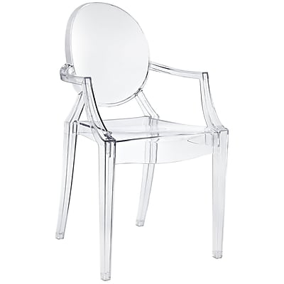 Modway Casper 848387010492 36 H Polycarbonate Dining Armchair Clear