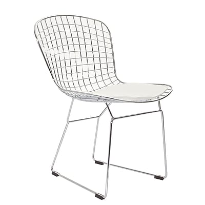 Modway CAD 32 H Leatherette Dining Wire Side Chair White