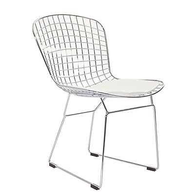 Modway CAD 32 H Leatherette Dining Wire Side Chair White