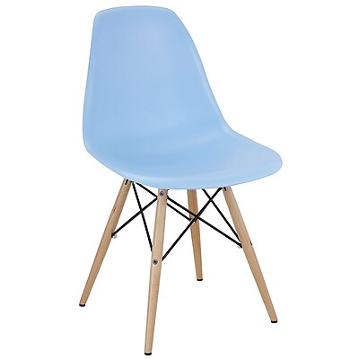 Modway Pyramid 32 1 2 H Molded Plastic Dining Side Chair Light Blue