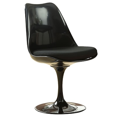 Modway Lippa 32 H Padded Fabric Dining Side Chair Glossy Black