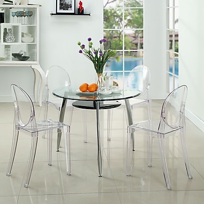 Modway Casper 36 H Polycarbonate Dining Side Chair Clear 4 Set