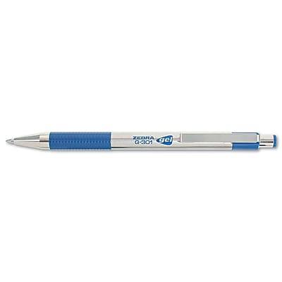 Zebra Pens 0.7 mm Medium Point Retractable Gel Ink Pen Blue