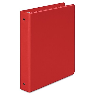 Wilson Jones Basic 1.5 Inch Round 3 Ring Non View Binder Red 36834NR