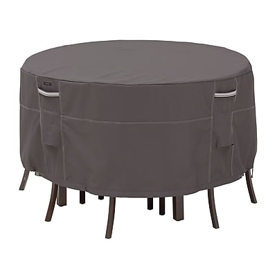 Classic Accessories Ravenna Patio Table and Chair Set Covers, Dark Taupe, Tall