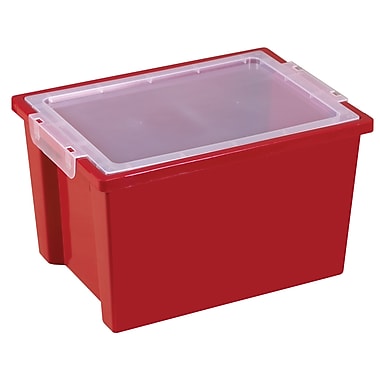Large Storage Bins with Lid - Red | Staples®