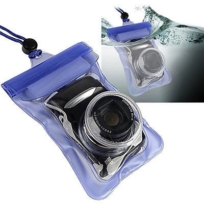 Insten TPU Waterproof Camera Case With Rope Blue