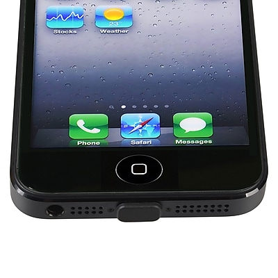 Insten Plug Cap For Apple iPhone 5 5S 5C iPod iPad Black