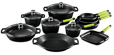 Fundix 15-Piece Cookware Set; Kiwi