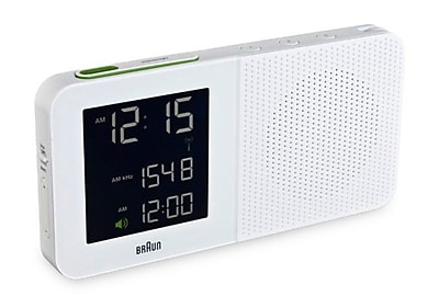 Braun Digital Alarm Clock Radio; White