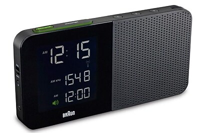 Braun Digital Alarm Clock Radio; Black