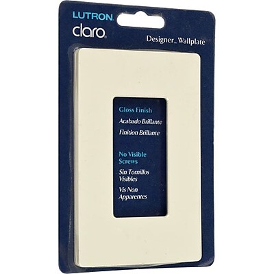 Lutron Claro Single Gang Rocker Gloss Wallplate Almond