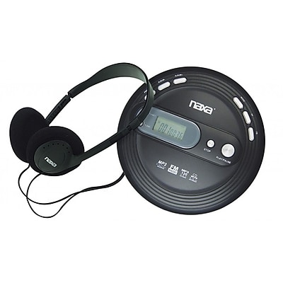 Naxa NPC 330 Slim Design MP3 CD Player With Anti Shock and FM Scan Radio Black