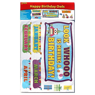 Edupress Bulletin Board Set Happy Birthday Owls