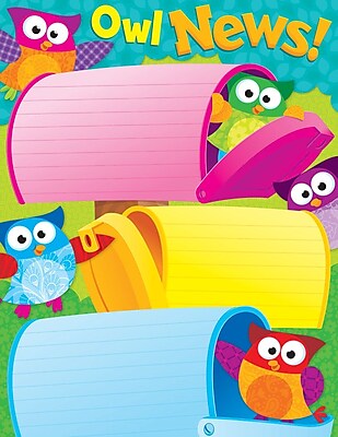 Trend Enterprises Owl News Owl Stars! Learning Chart