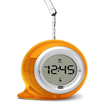 Bedol Water Clock Squirt Water Alarm Clock; Tangerine