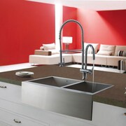 Vigo Alma 33 inch Farmhouse Apron 60/40 Double Bowl 16 Gauge Stainless ...