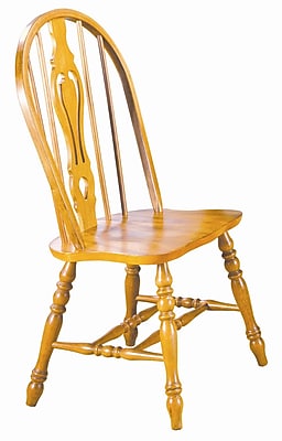 Sunset Trading Sunset Selections Keyhole Back Side Chair Set of 2 ; Rich Honey Light Oak