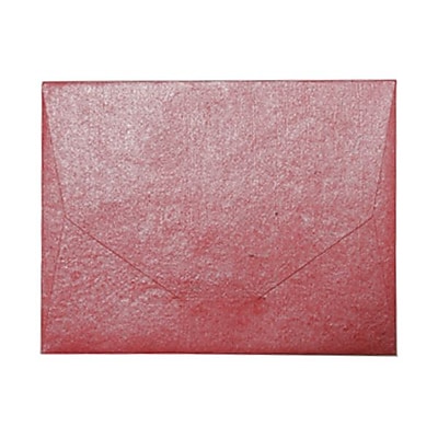 JAM Paper 10 x 13 Booklet Handmade Envelopes Metallic Red Recycled Sold Individually 5964498