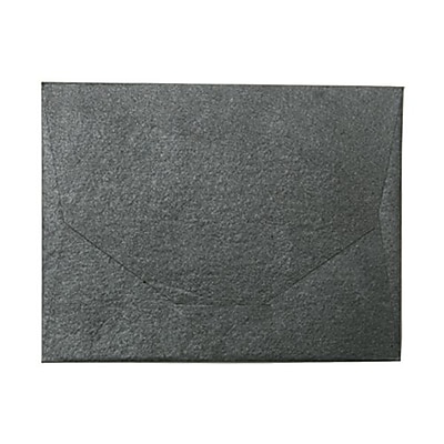 JAM Paper 10 x 13 Booklet Handmade Envelopes Metallic Black Recycled Sold Individually 5964468