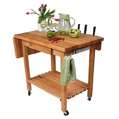 John Boos BoosBlock Kitchen Island with Butcher Block Top; Buttercup Yellow Staples?