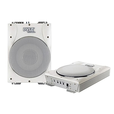 Pyleaudio PLMRBS10 1000 W Single 10 Super Slim Active Amplified Marine Subwoofer System, White