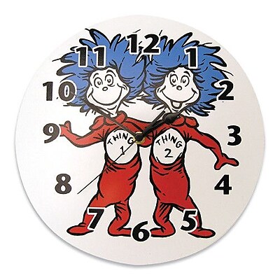 Trend Lab Dr. Seuss Cat in the Hat Thing 1 and Thing 2 Wall Clock