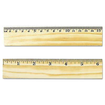 Universal Flat Wood Ruler With Double Metal Edge 12 Clear Lacquer