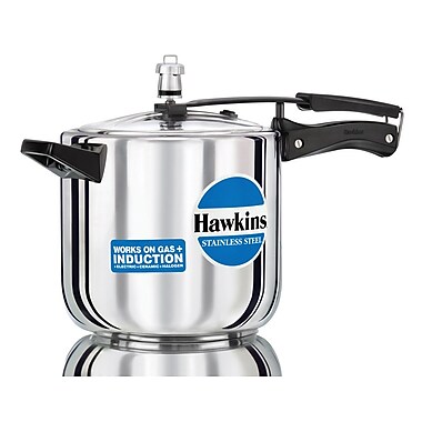 Hawkins Stainless Steel Pressure Cooker; 6.34 Quart