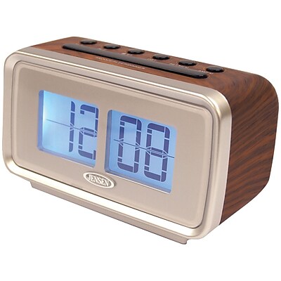 Jensen AM\/FM Dual Alarm Clock with Digital Retro Flip Display (JENJCR232)