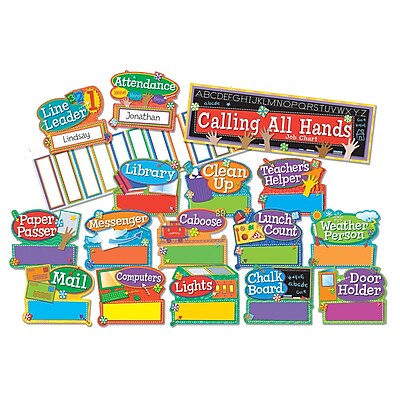 Eureka Mini Bulletin Board Set Hands On Management Job Chart