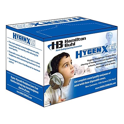 Hamilton Buhl HygenXCP45 5 HygenX Sanitary Headphone Covers For Over Ear Headsets 600 Pair