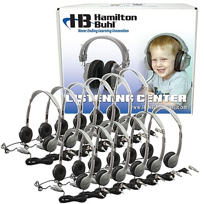 Hamilton Buhl MS2LV 12 User Personal Headphone With Volume Control Leatherette Ear Cushions Gray