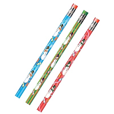 J.R. Moon Pencil Co. Holiday Snowmen Decorated Pencil Assorted 12 Pack